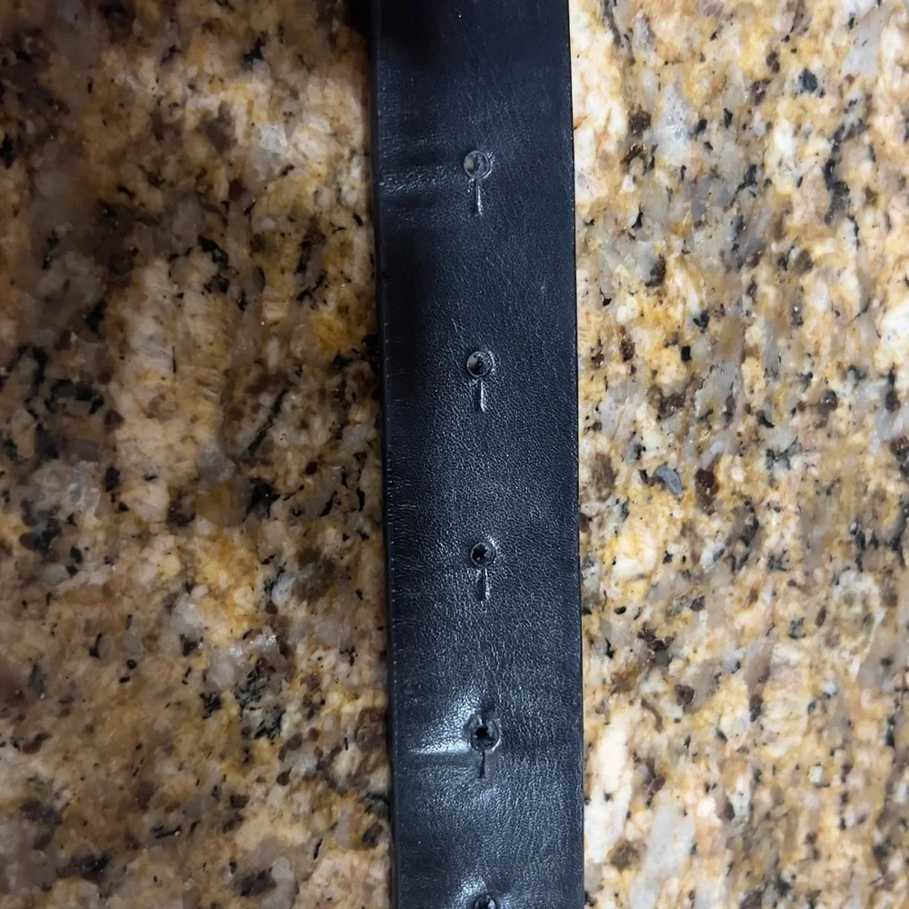 Chic Black Belt with Dual Gold Rings